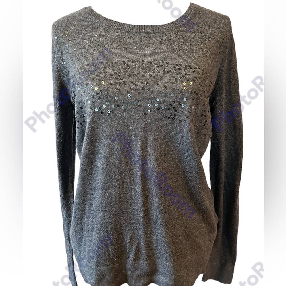 Banana Republic Gray Sequined Shirt - Picture 1 of 4